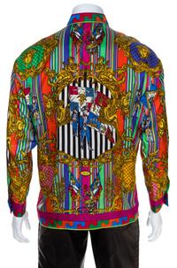 A Gianni Versace Silk Atelier Print Shirt, Size 48.