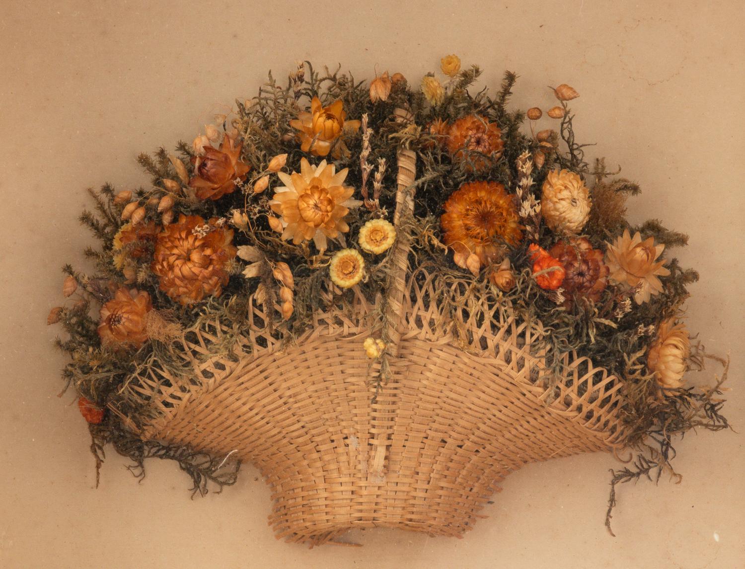A Pair of Shadow-Box Framed Victorian Floral Baskets