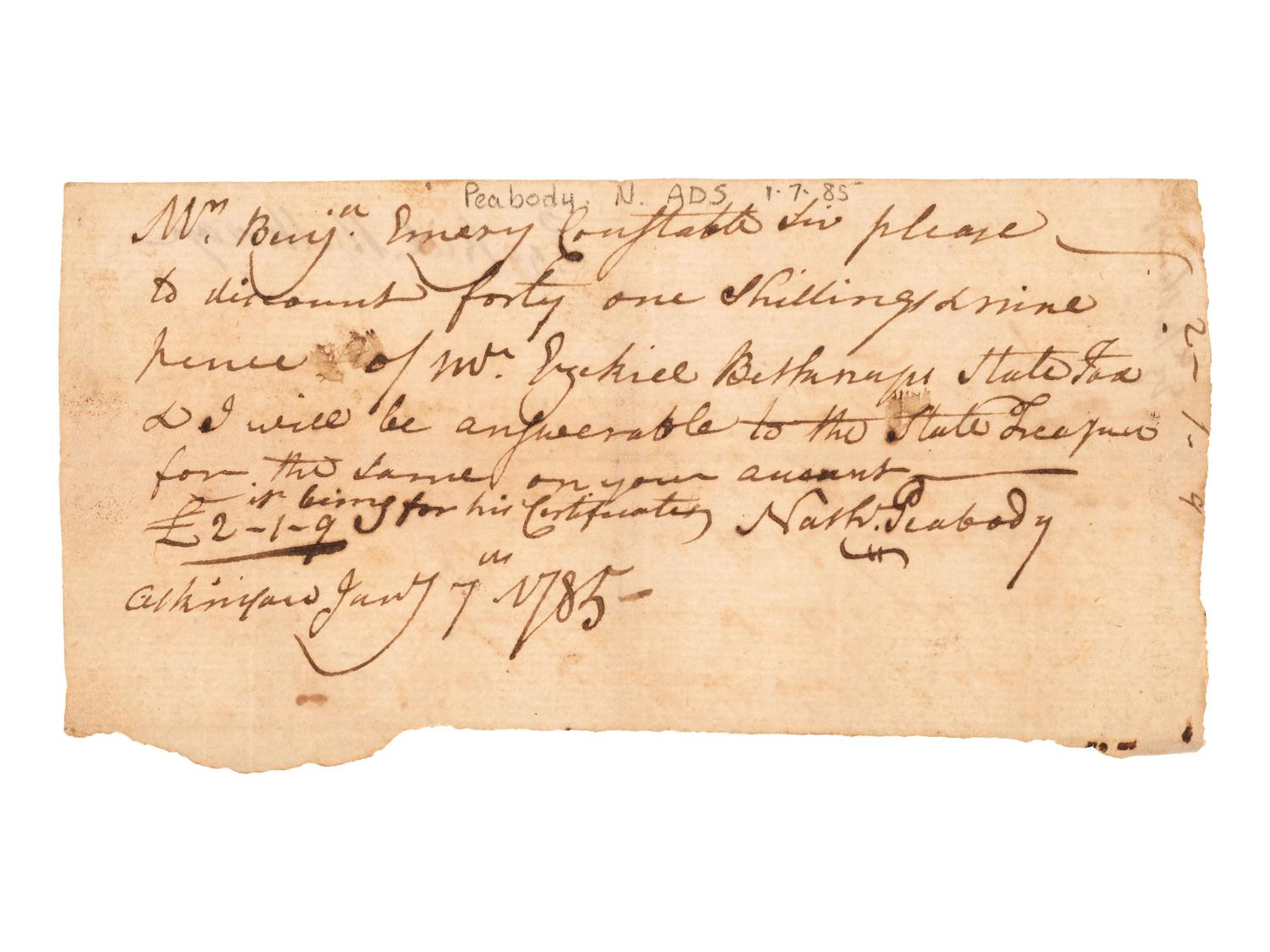 [CONTINENTAL CONGRESS]. A collection of signatures from delegates to the Continental Congress, 1764-1815, comprising: