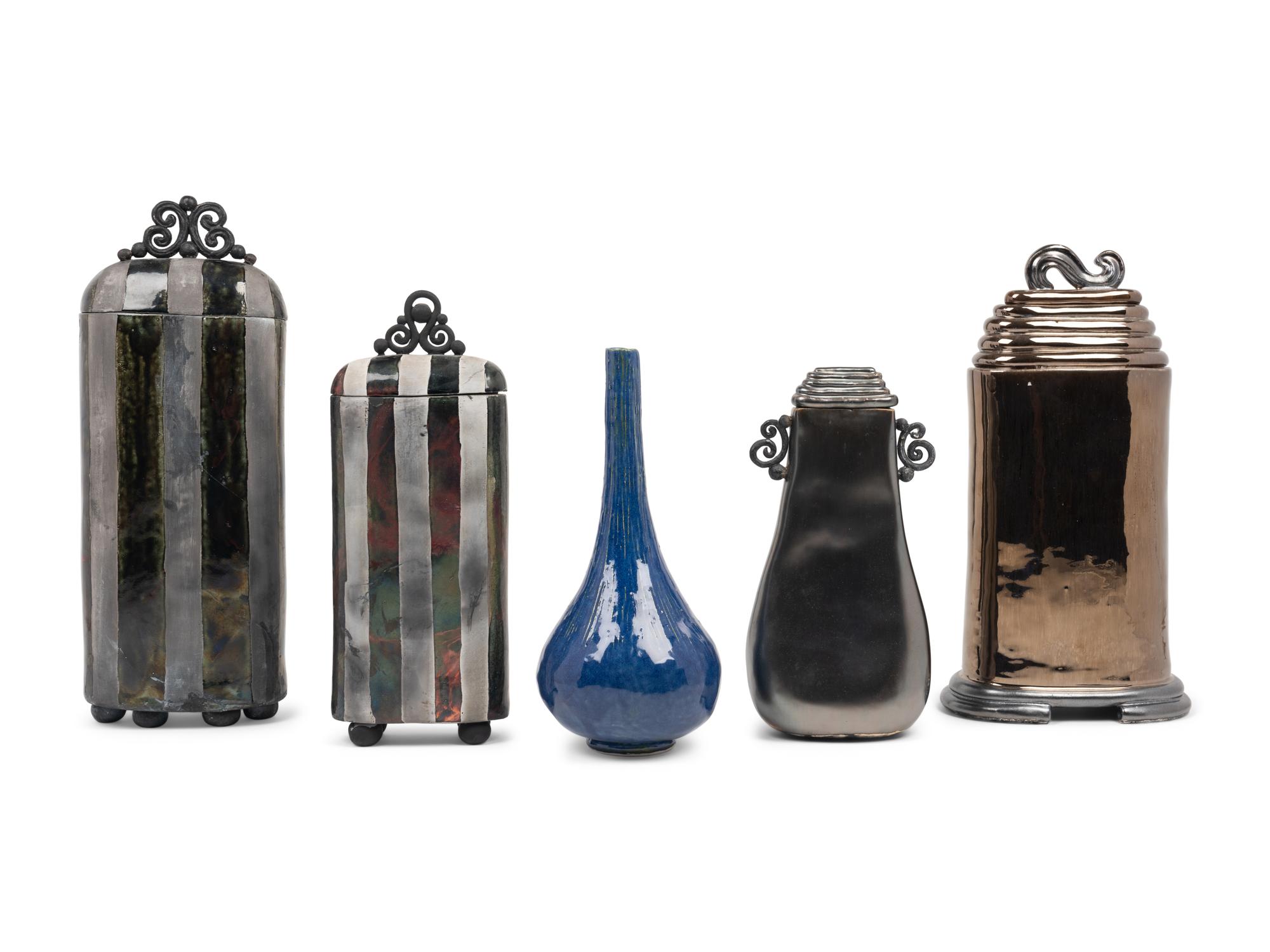 Five Studio Ceramic Vessels