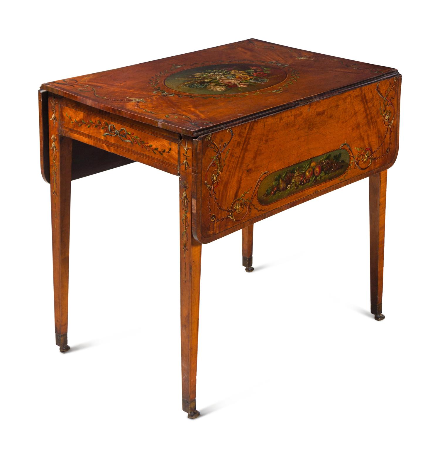 A George III Painted Satinwood Pembroke Table