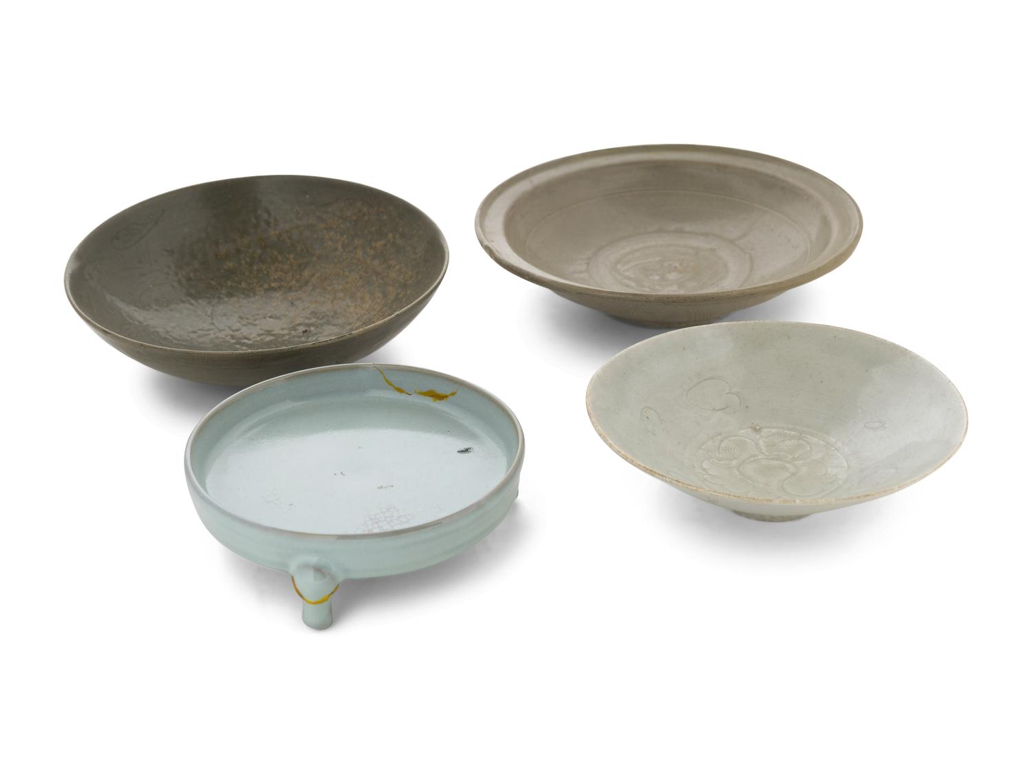 Four Song-Style Monochrome Glazed Ceramic Wares