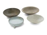 Four Song-Style Monochrome Glazed Ceramic Wares