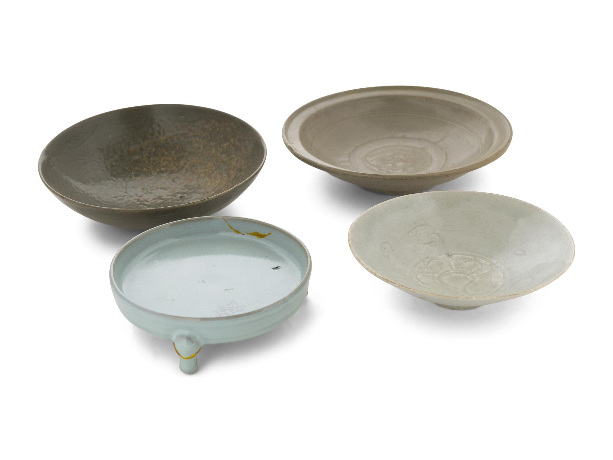 Four Song-Style Monochrome Glazed Ceramic Wares