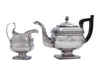 An American Coin Silver Tea Pot and Creamer
