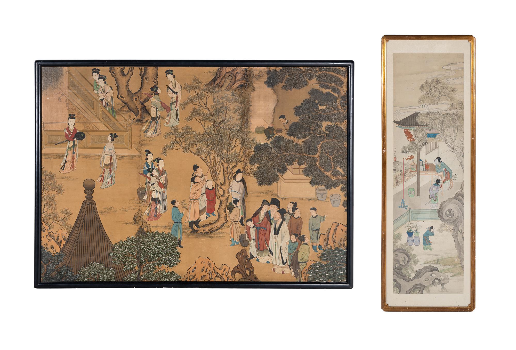 Two Chinese Ink and Color Paintings