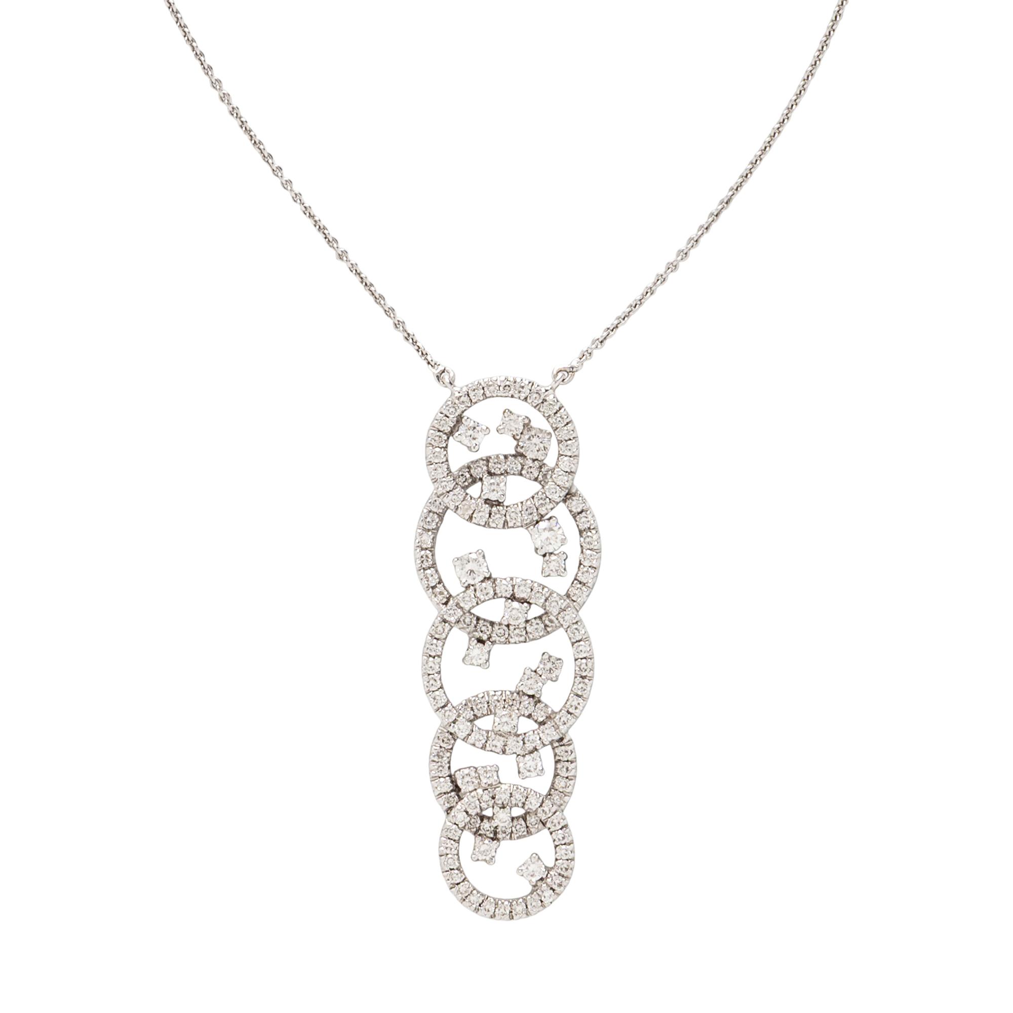 WHITE GOLD AND DIAMOND CIRCLE PENDANT NECKLACE