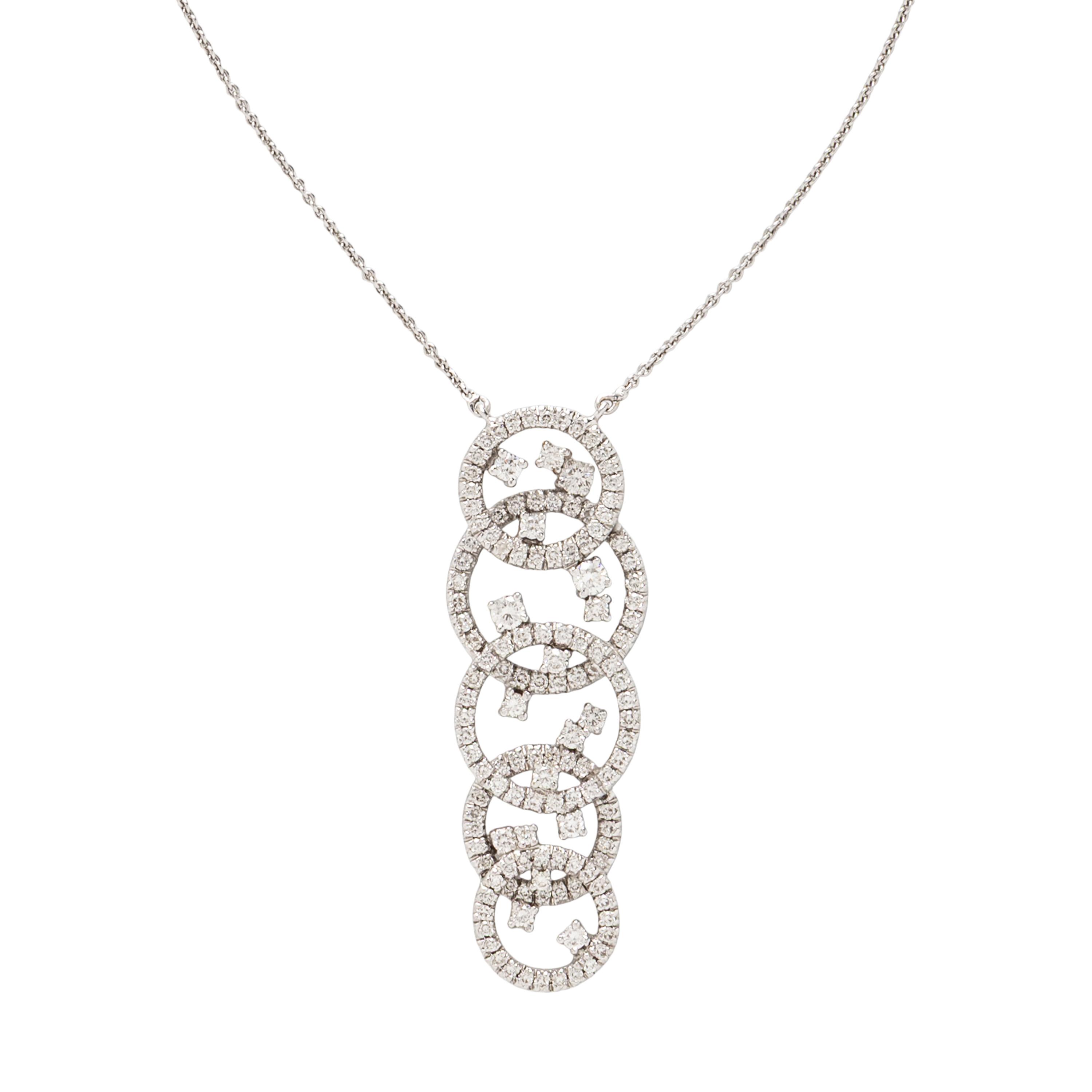 WHITE GOLD AND DIAMOND CIRCLE PENDANT NECKLACE