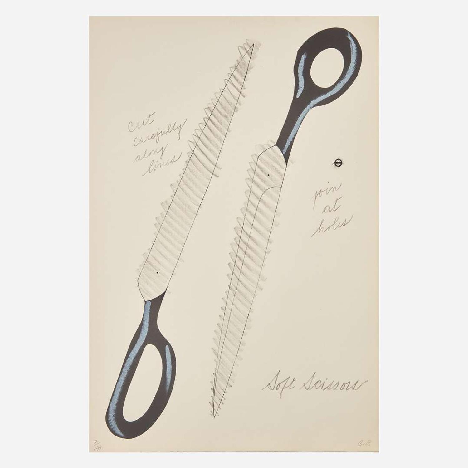 Claes Oldenburg (American, b. 1929) Scissors as Monument and Scissors to Cut Out, from National Collection of Fine Arts Portfolio