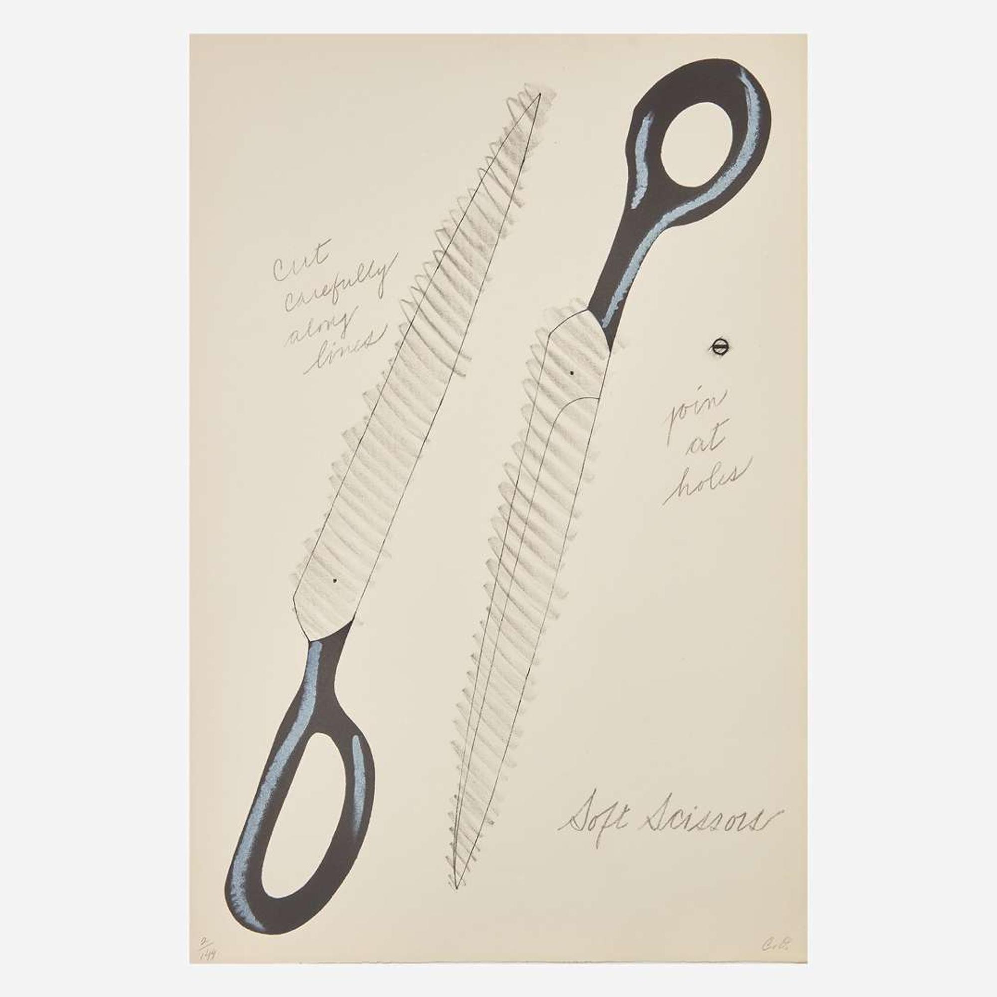 Claes Oldenburg (American, b. 1929) Scissors as Monument and Scissors to Cut Out, from National Collection of Fine Arts Portfolio