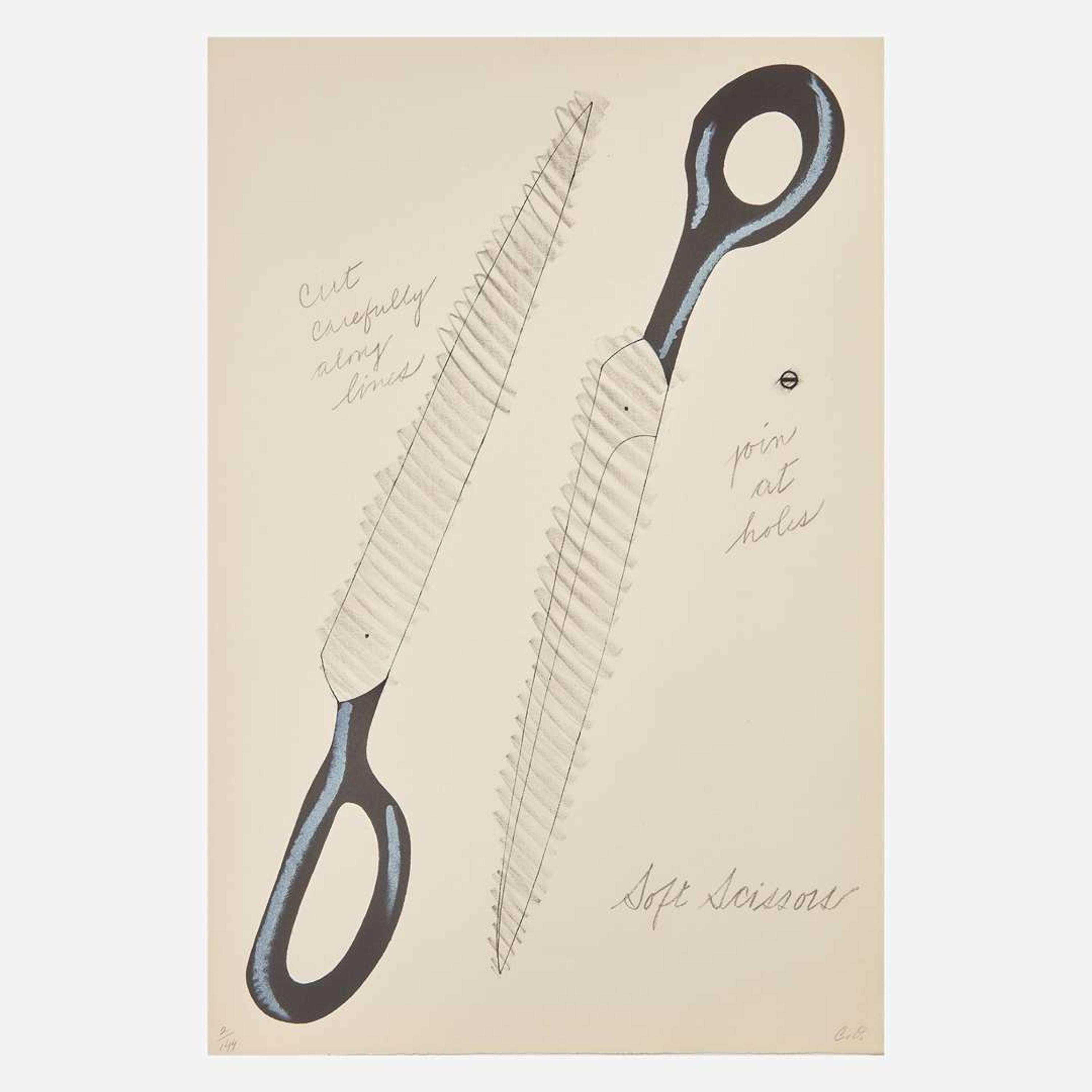 Claes Oldenburg (American, b. 1929) Scissors as Monument and Scissors to Cut Out, from National Collection of Fine Arts Portfolio