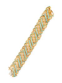 YELLOW GOLD AND TURQUOISE BRACELET