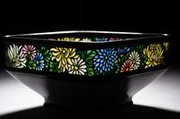 A Japanese Cloisonné-Enamel and Partial Plique-à-Jour Square Bowl
