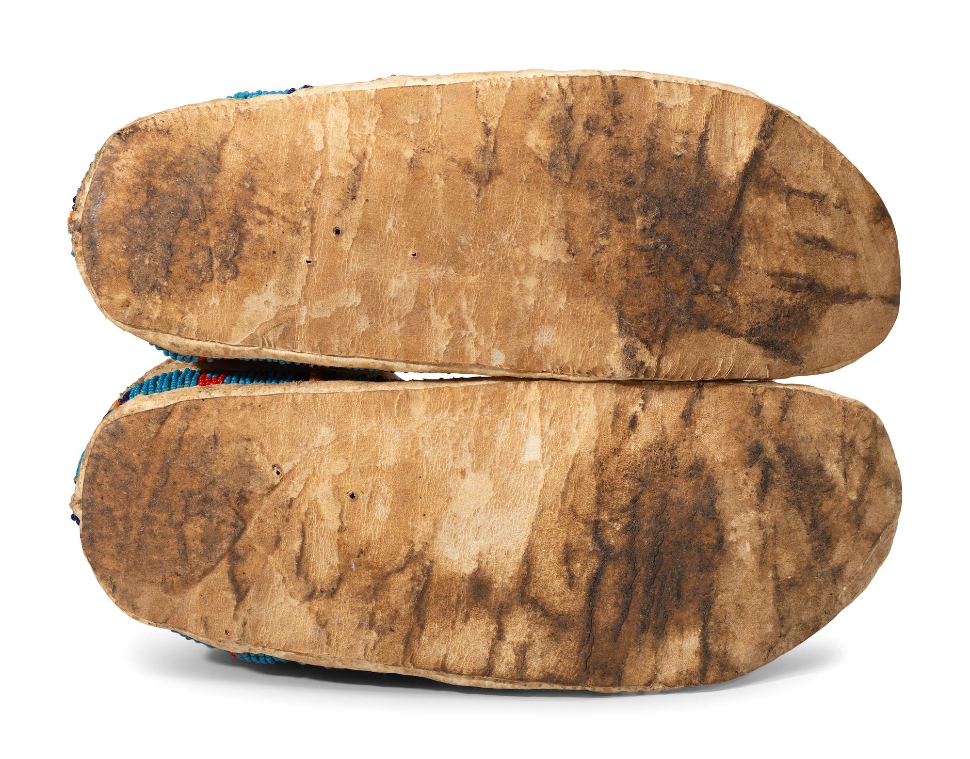 Northern Plains Beaded Hide Moccasins