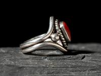 Silver and Coral Ring