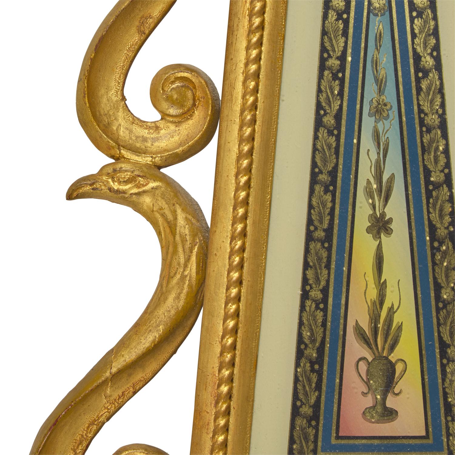 A Federal Giltwood and Eglomise Banjo Clock
