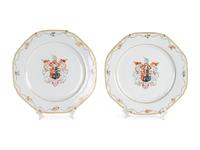 A Pair of Chinese Export Porcelain Armorial Plates — LATE 18TH CENTURY