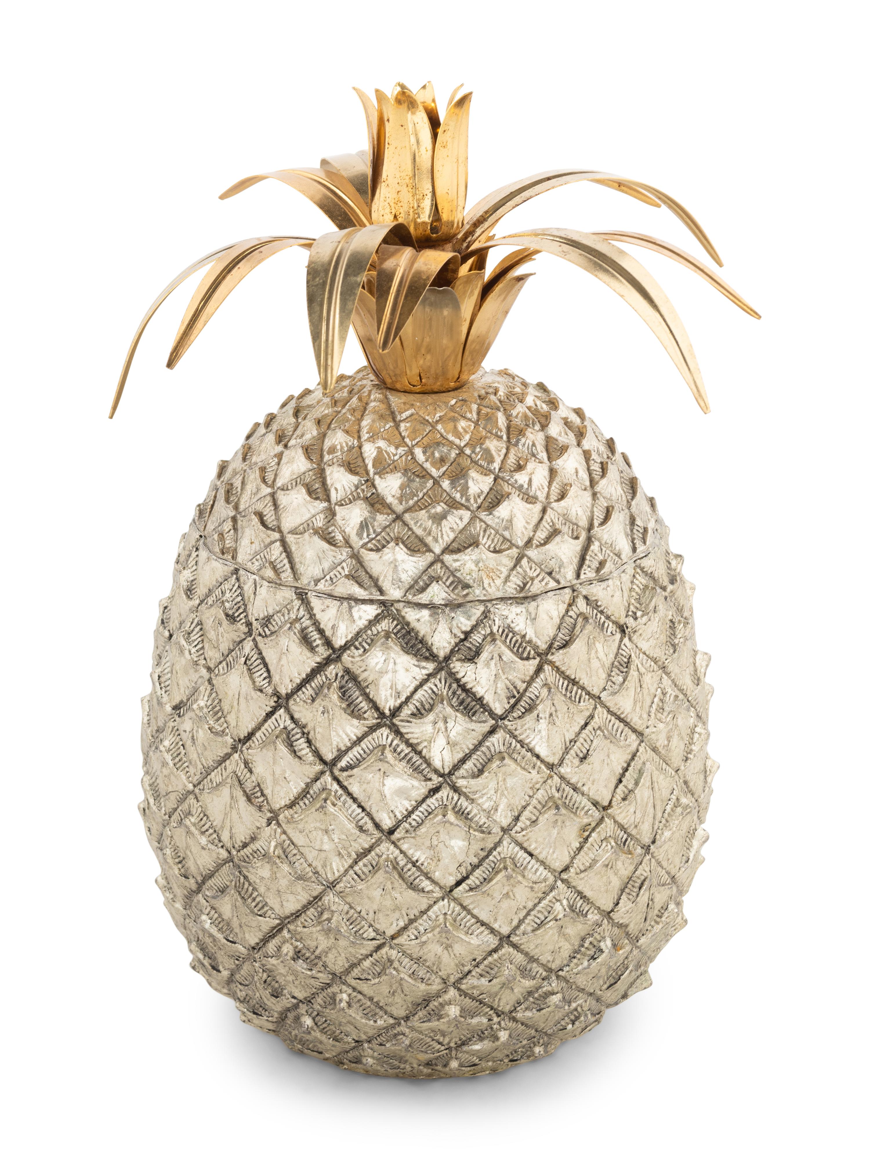 A Mauro Manetti Parcel-Gilt Metal Pineapple Wine Cooler