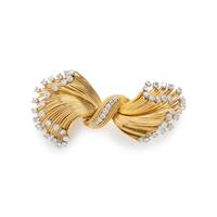 YELLOW GOLD AND DIAMOND CONVERTIBLE DRESS CLIPS
