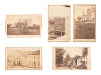 [EARLY PHOTOGRAPHY]. 12 CDVs of Civil War-era businesses and residences, incl. photography studio.