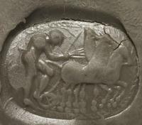 An Etruscan Carnelian Scarab with a Quadriga Chariot