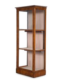 A Biedermeier Birch Vitrine Cabinet