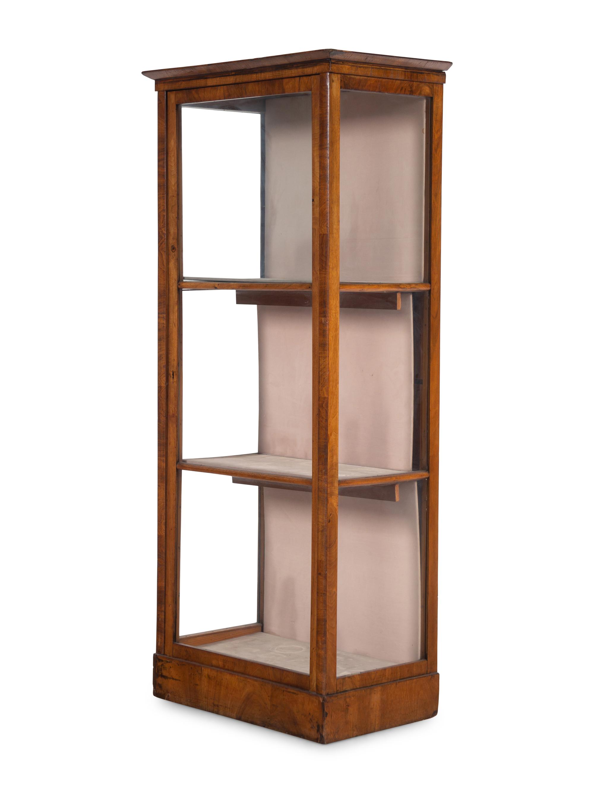 A Biedermeier Birch Vitrine Cabinet