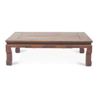 A Large Chinese Hardwood, Possibly Huanghuali, Low Table, Late Qing-Republic Period — 晚清-民國 硬木四方矮桌