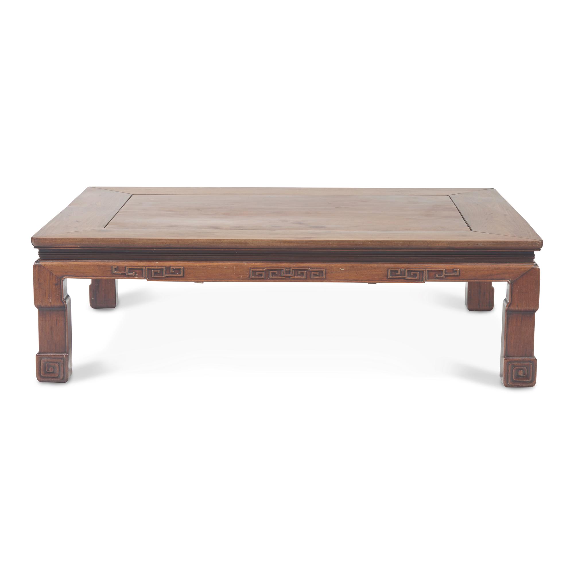 A Large Chinese Hardwood, Possibly Huanghuali, Low Table, Late Qing-Republic Period — 晚清-民國 硬木四方矮桌