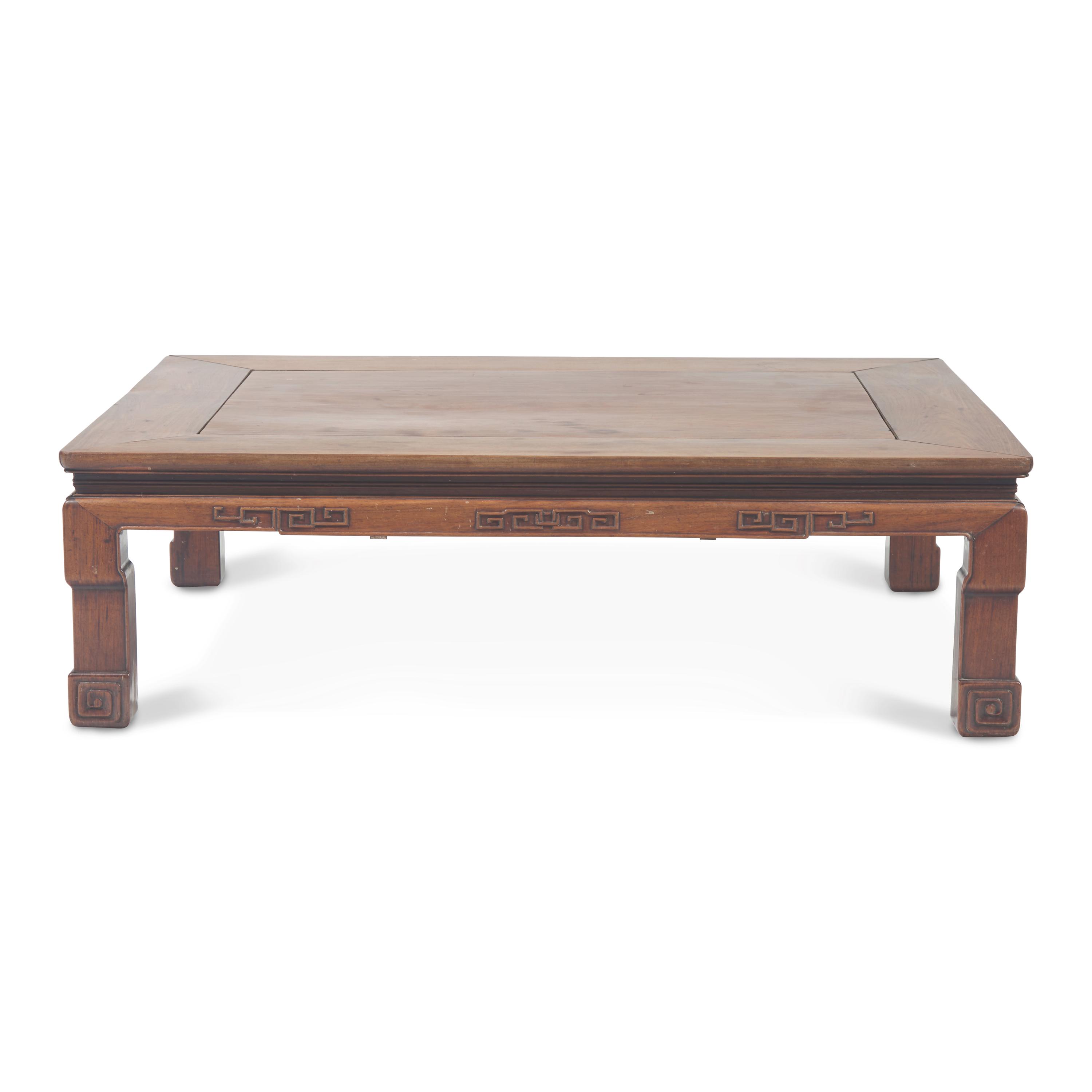 A Large Chinese Hardwood, Possibly Huanghuali, Low Table, Late Qing-Republic Period — 晚清-民國 硬木四方矮桌