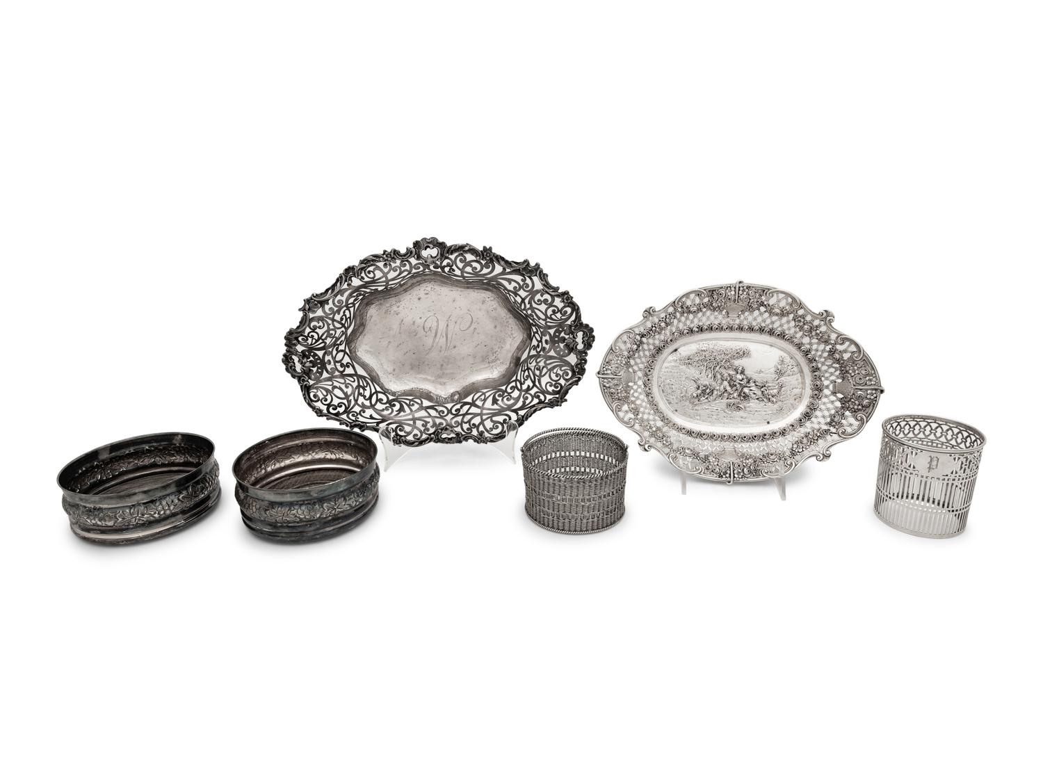 A Group of English and American Silver Table Articles