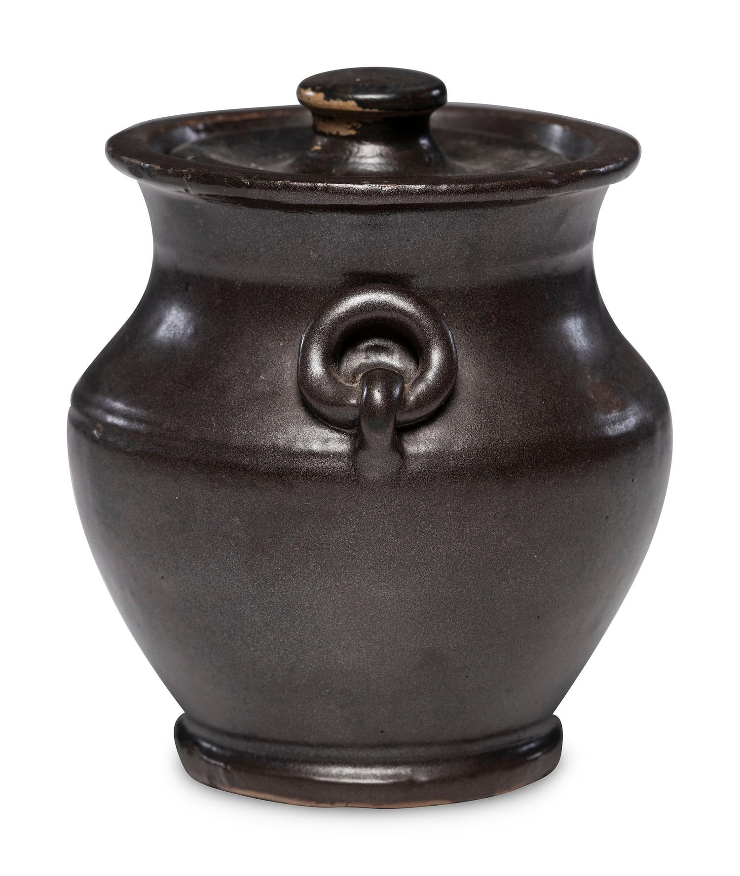 A Rare E. Schrop Lidded Stoneware Pot