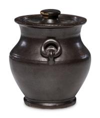 A Rare E. Schrop Lidded Stoneware Pot