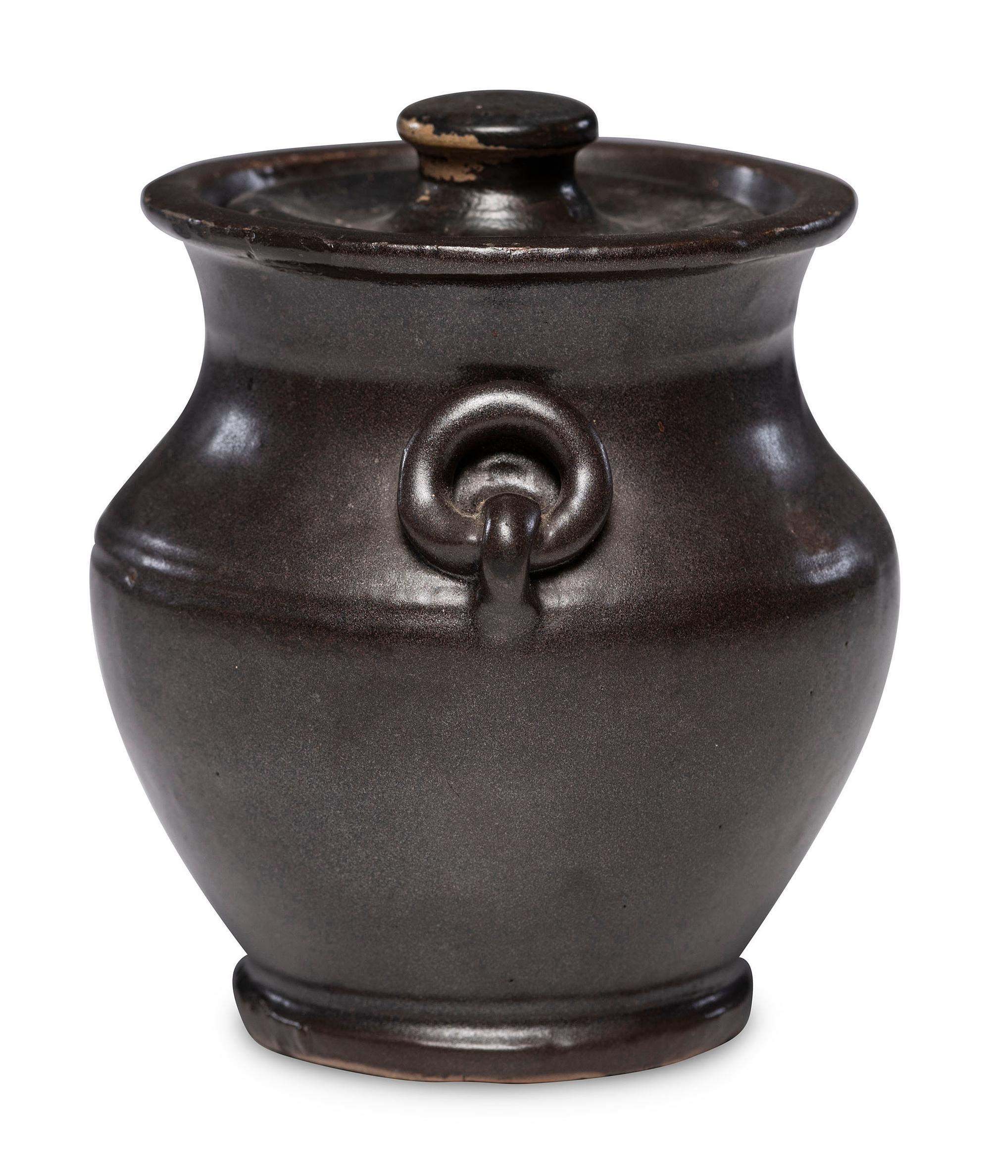A Rare E. Schrop Lidded Stoneware Pot