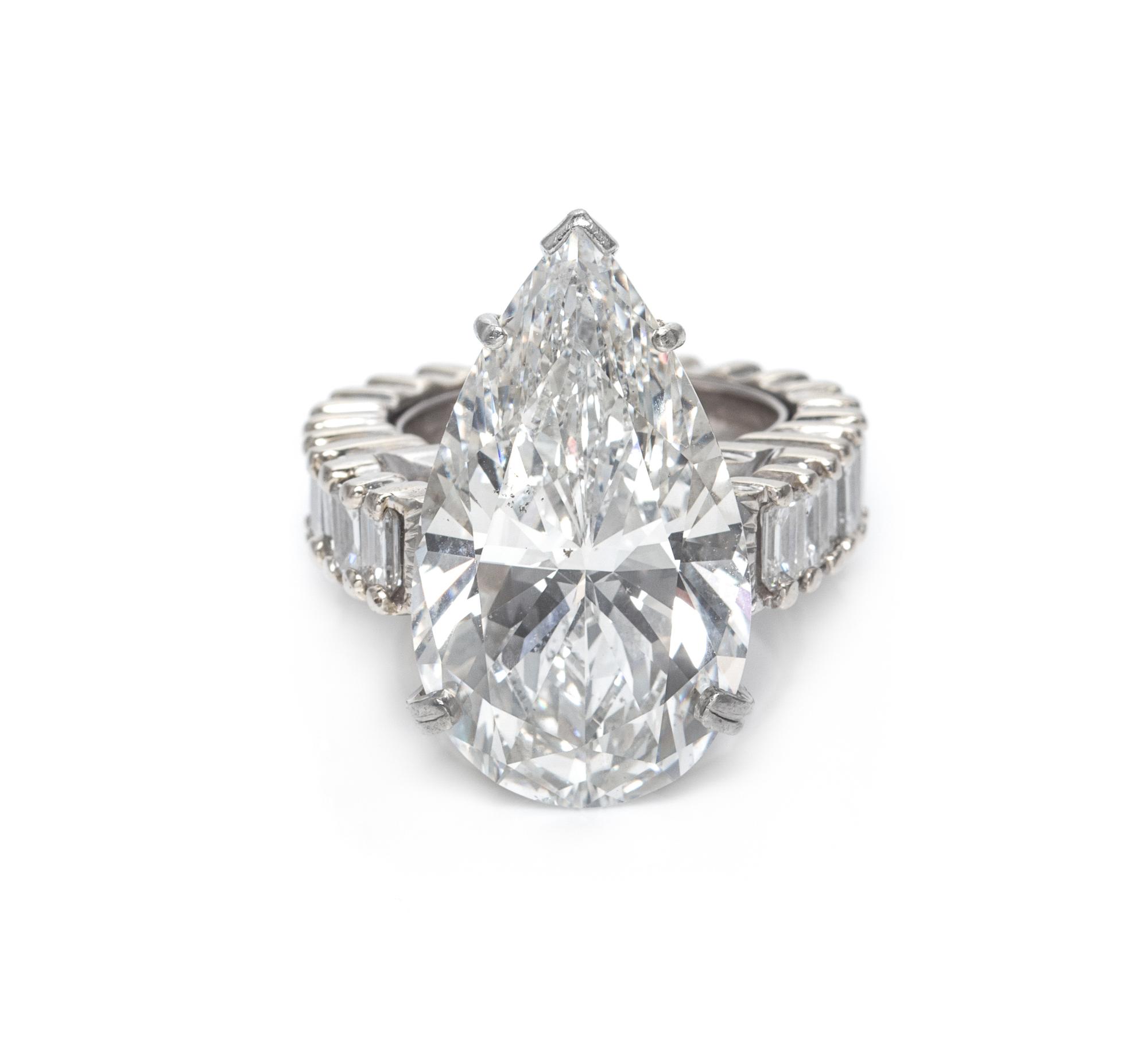 A Platinum, 18 Karat White Gold and Diamond Ring,