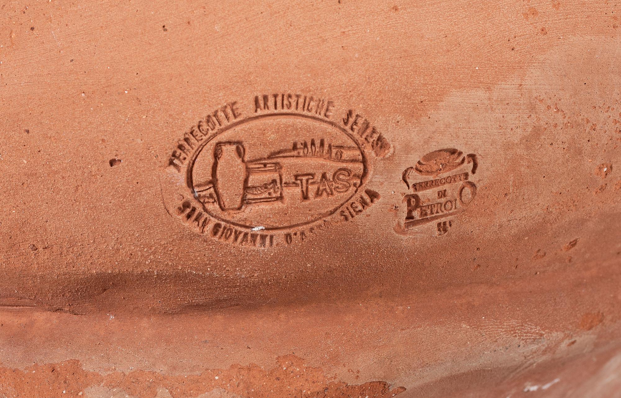 Four Terra Cotta Patio Stools