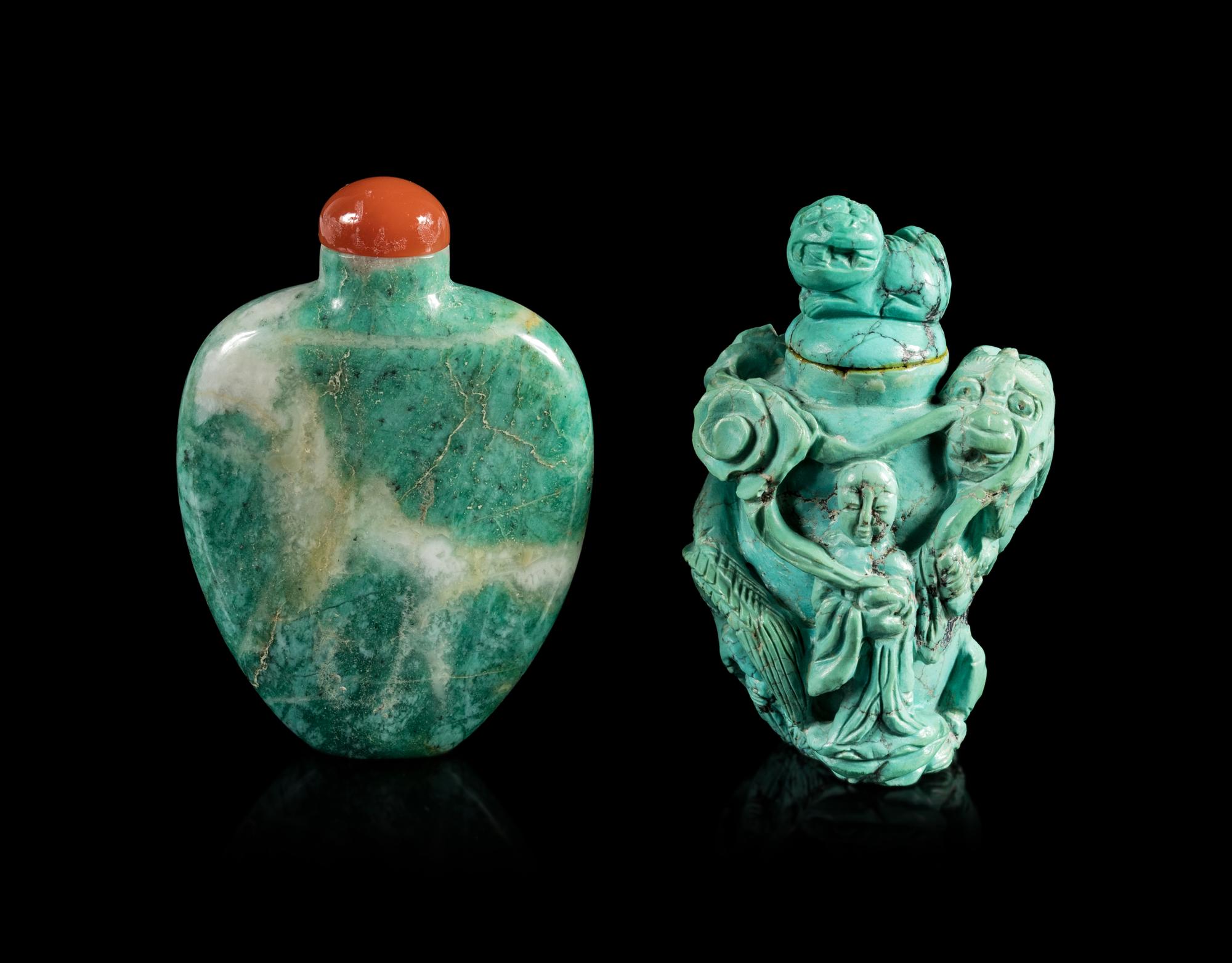 Two Hardstone Snuff Bottles