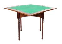 A George III Style Mahogany Fold-Top Game Table Height 29 1/2 x width 24 x depth 24 inches (closed). — 20TH CENTURY