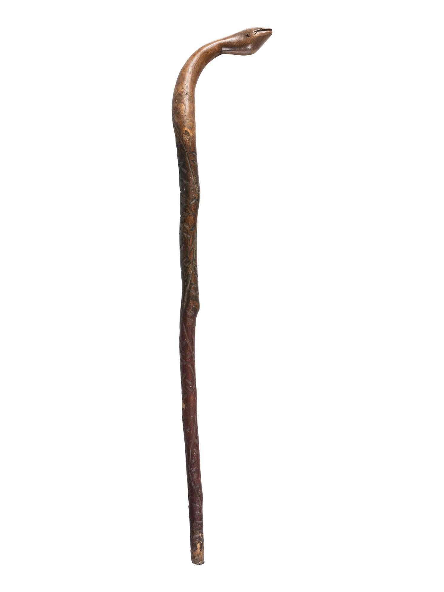 Northeastern Chip-Carved Effigy Cane