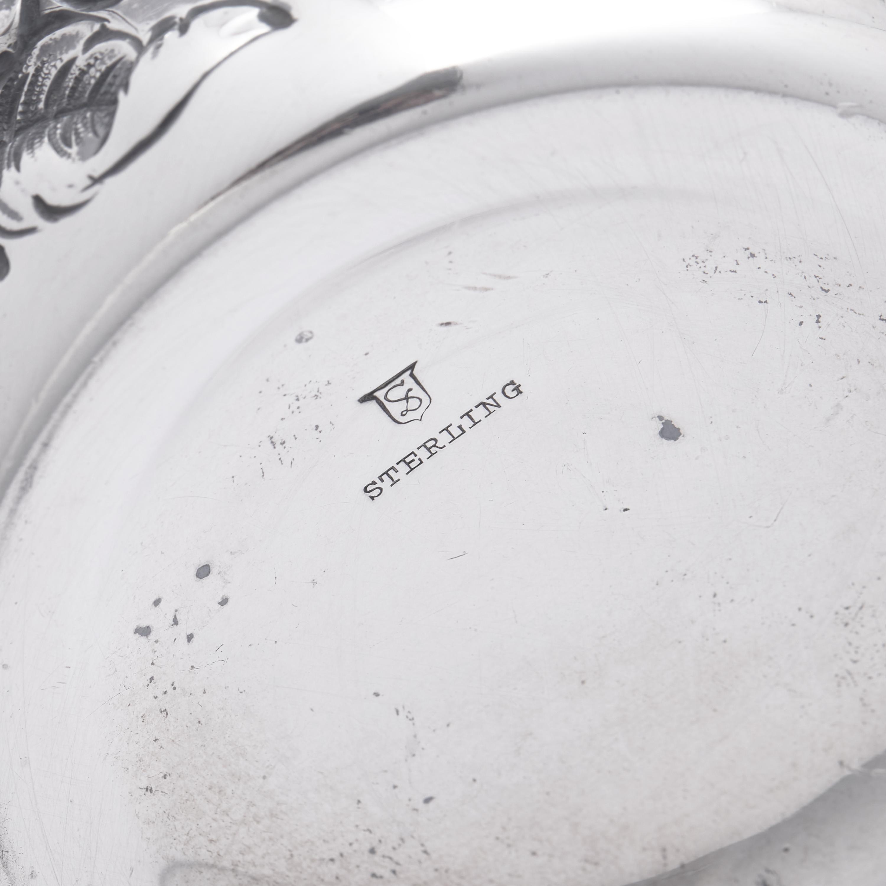 Three American Silver Floral Repoussé Table Articles