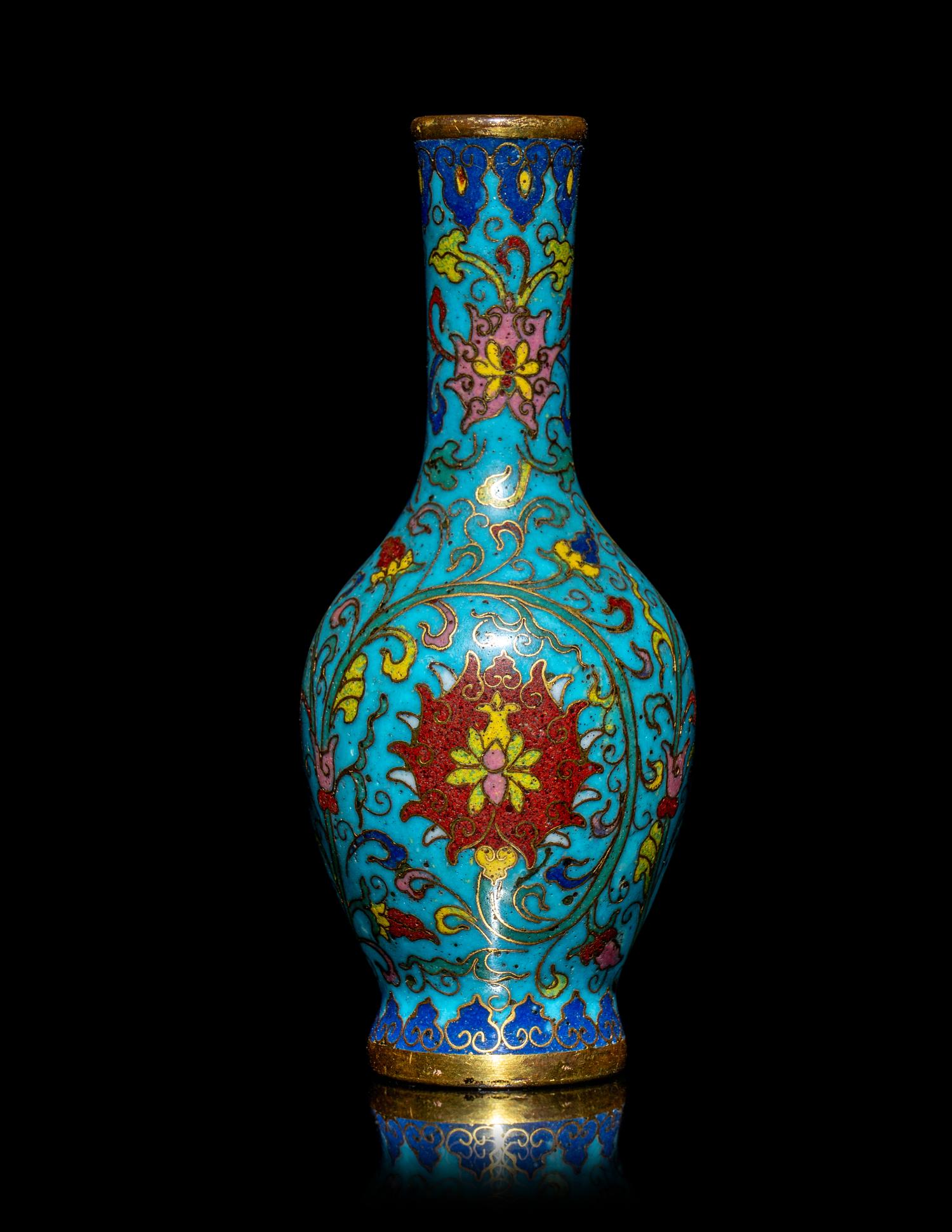 A Chinese Cloisonné Enamel Bottle Vase