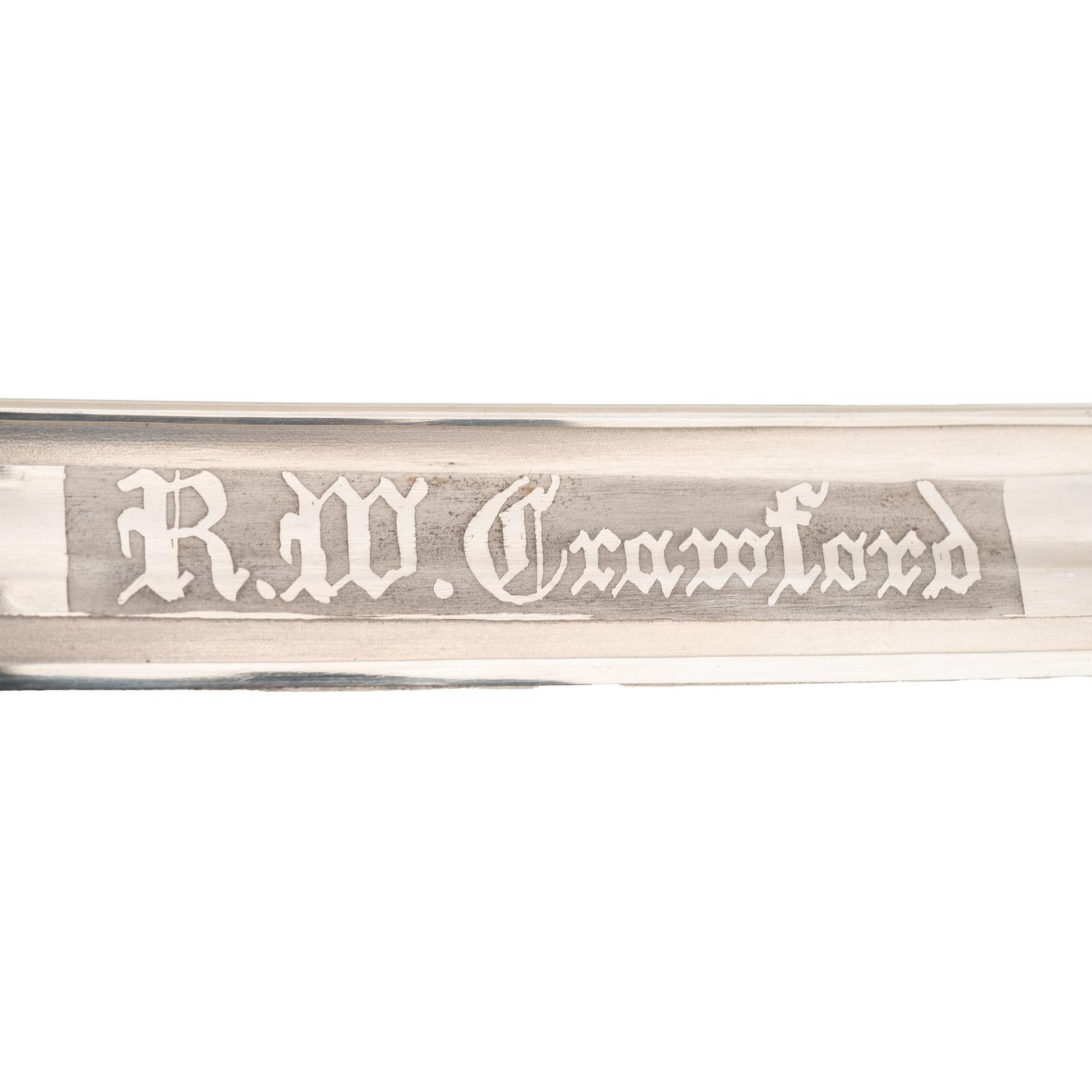 U.S. Model 1902 Presentation Saber of R. W. Crawford