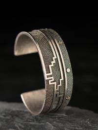 Silver Tufa Cast Cuff Bracelet