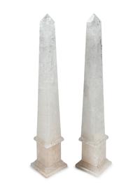 A Pair of Rock Crystal Obelisks