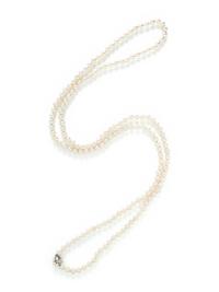 CULTURED PEARL AND DIAMOND NECKLACE