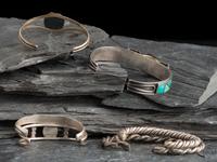 Navajo Silver Cuff Bracelets and Watch Band