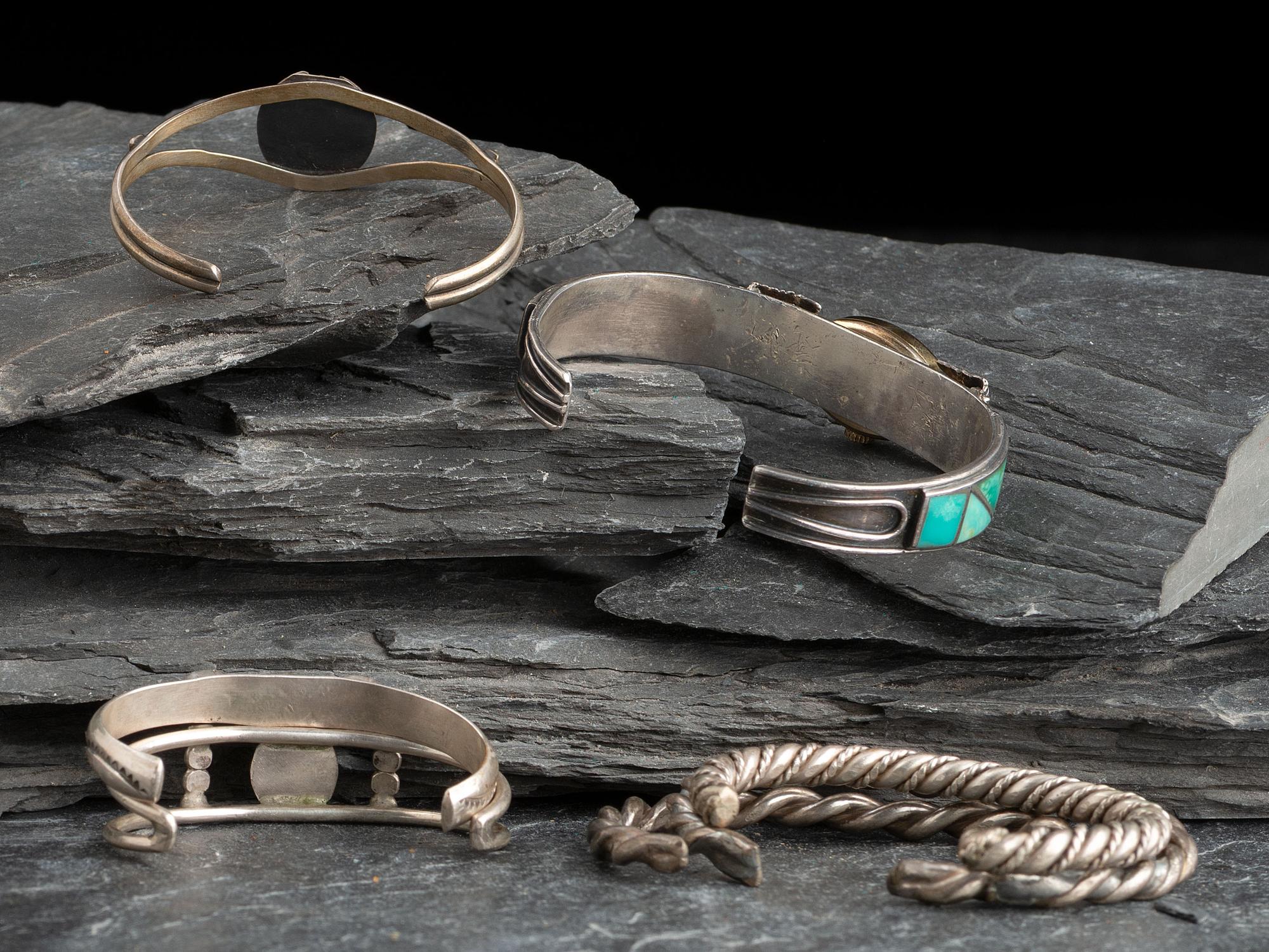 Navajo Silver Cuff Bracelets and Watch Band