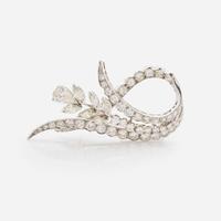 A Retro Platinum and Diamond Brooch