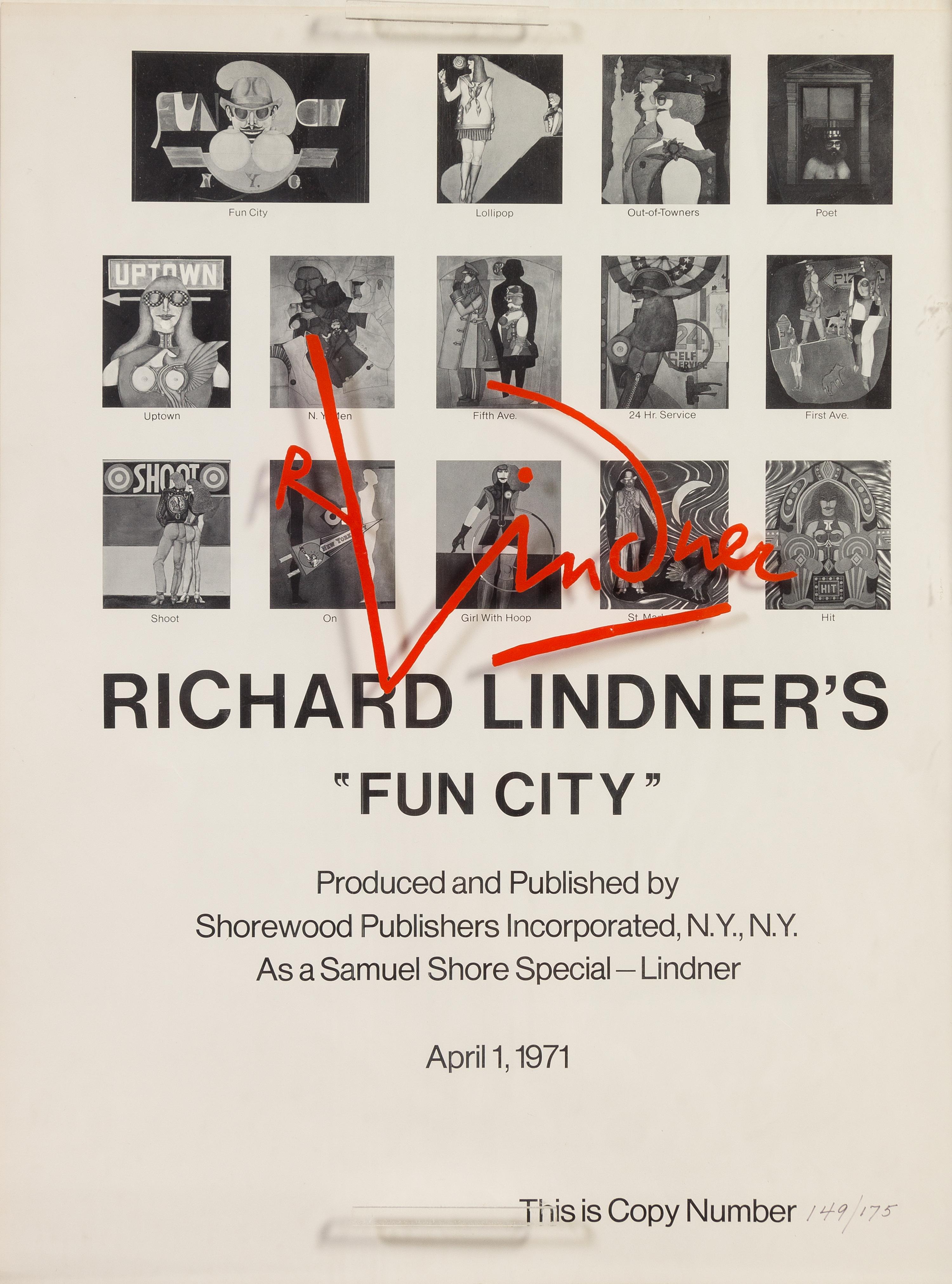 Richard Lindner, (American/German, 1901-1978), Fun City, 1971 (portfolio of fourteen together with original plexiglass portfolio box, j