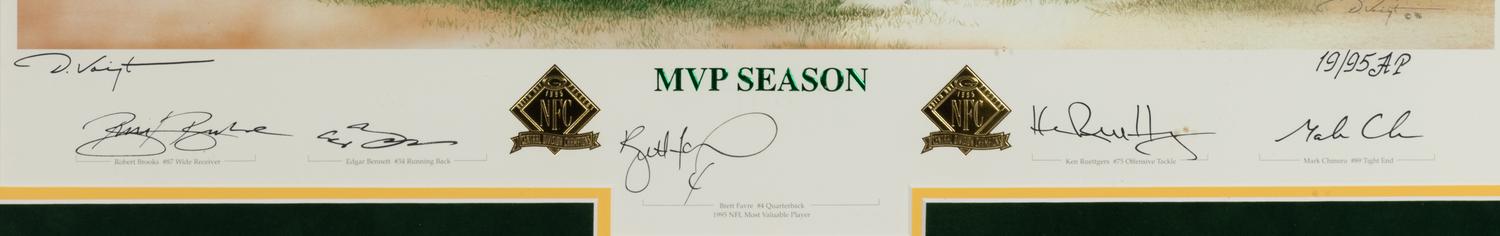 A Green Bay Packers Brett Favre Signed Autograph Limited Edition Print Formerly Displayed at Mike Ditka’s Restaurant